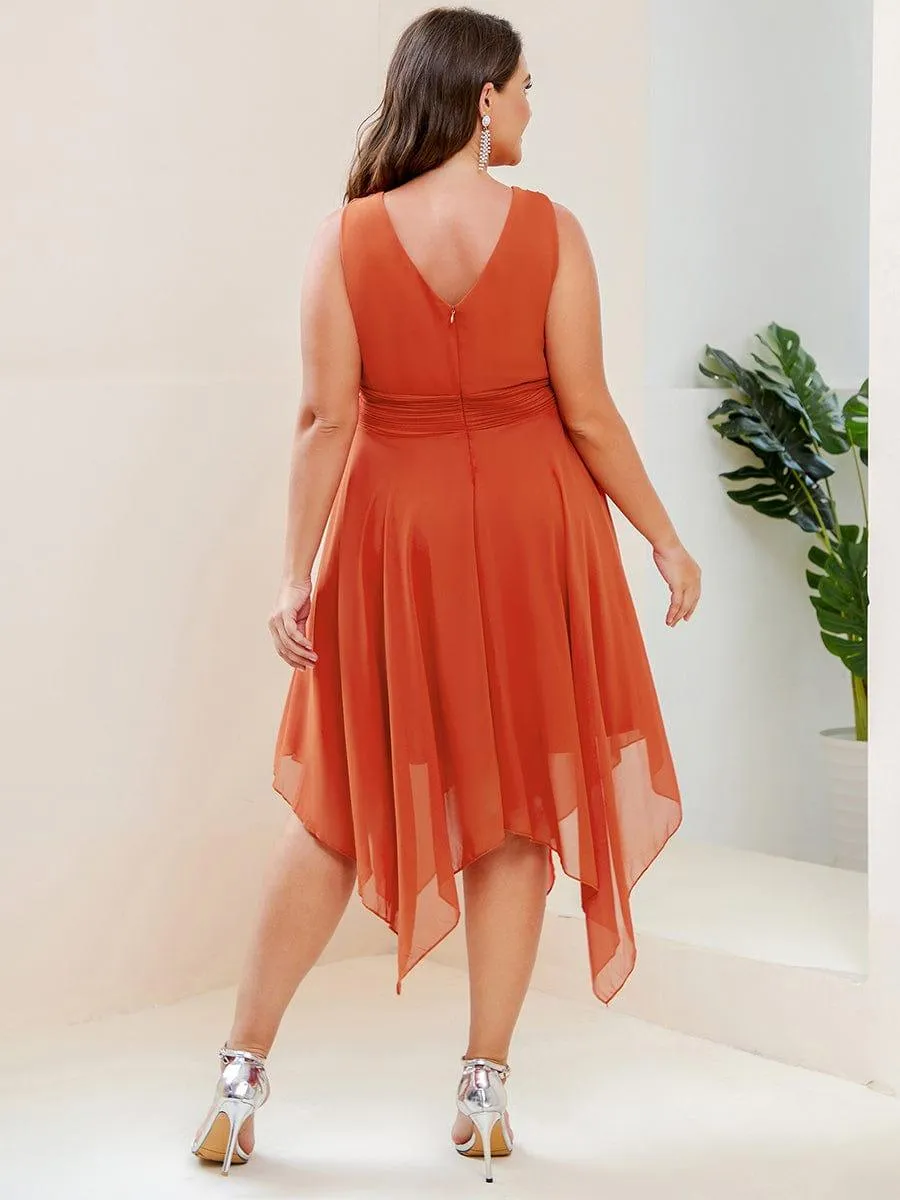 Taille Personnalisée Robe mariage invitée bohème en mousseline de soie col en V profond