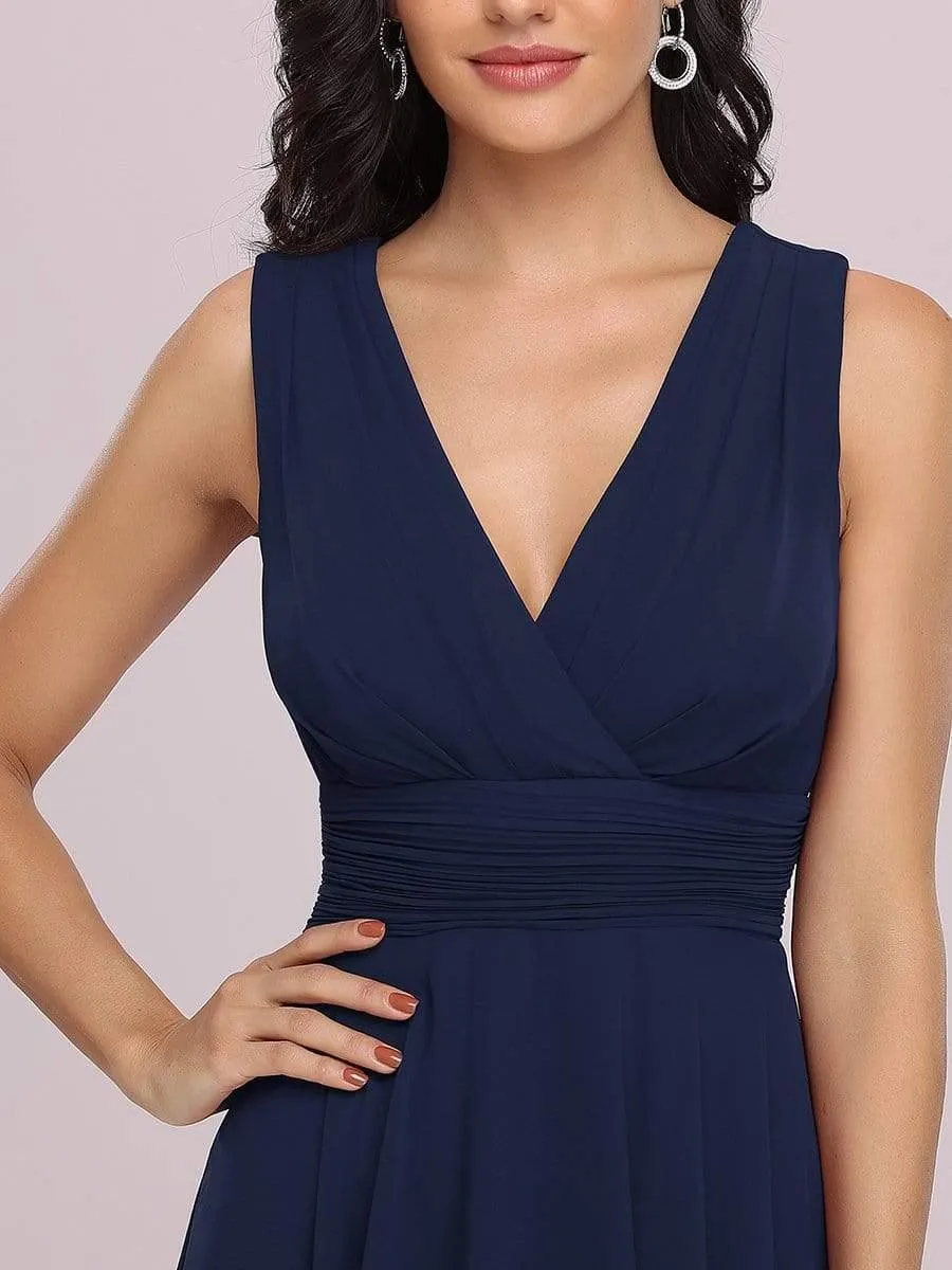 Taille Personnalisée Robe mariage invitée bohème en mousseline de soie col en V profond