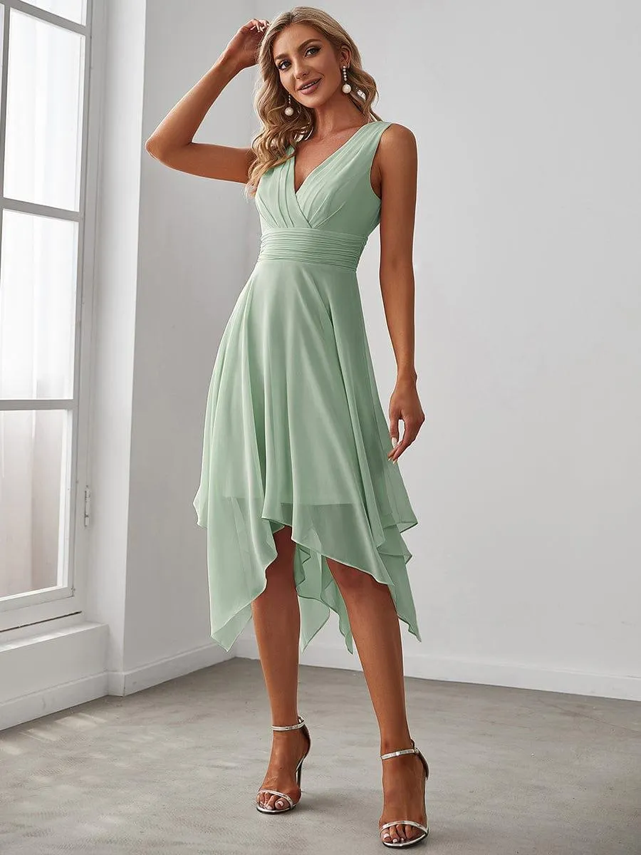 Taille Personnalisée Robe mariage invitée bohème en mousseline de soie col en V profond