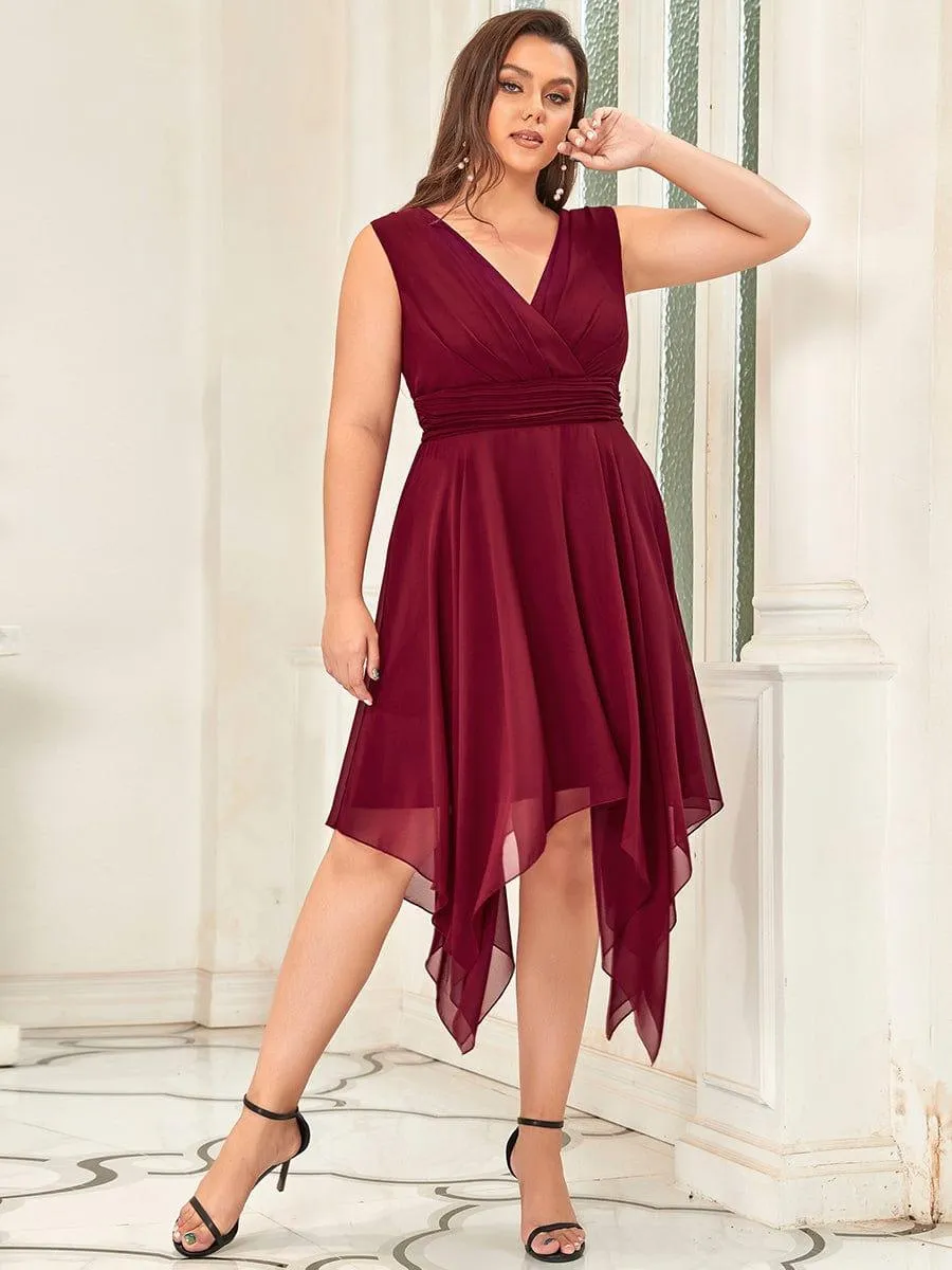 Taille Personnalisée Robe mariage invitée bohème en mousseline de soie col en V profond