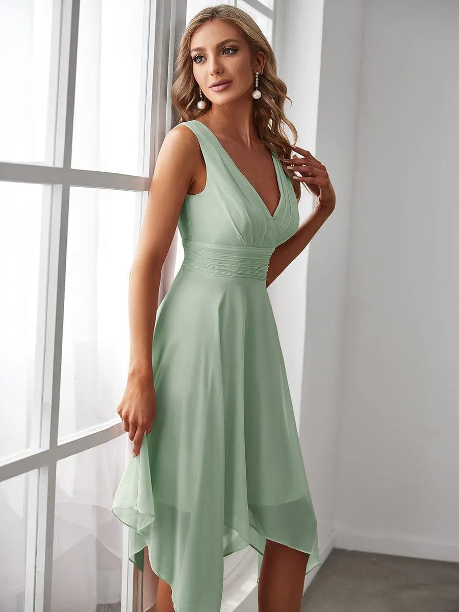 Taille Personnalisée Robe mariage invitée bohème en mousseline de soie col en V profond