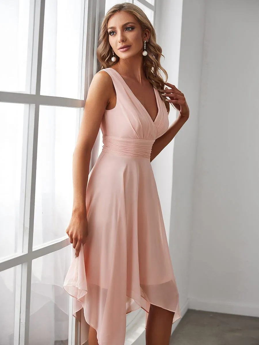 Taille Personnalisée Robe mariage invitée bohème en mousseline de soie col en V profond