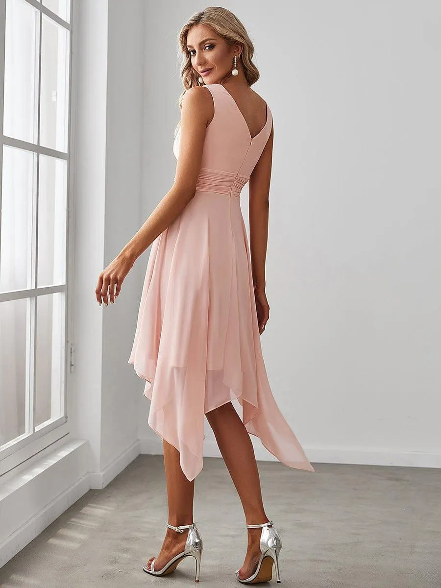 Taille Personnalisée Robe mariage invitée bohème en mousseline de soie col en V profond