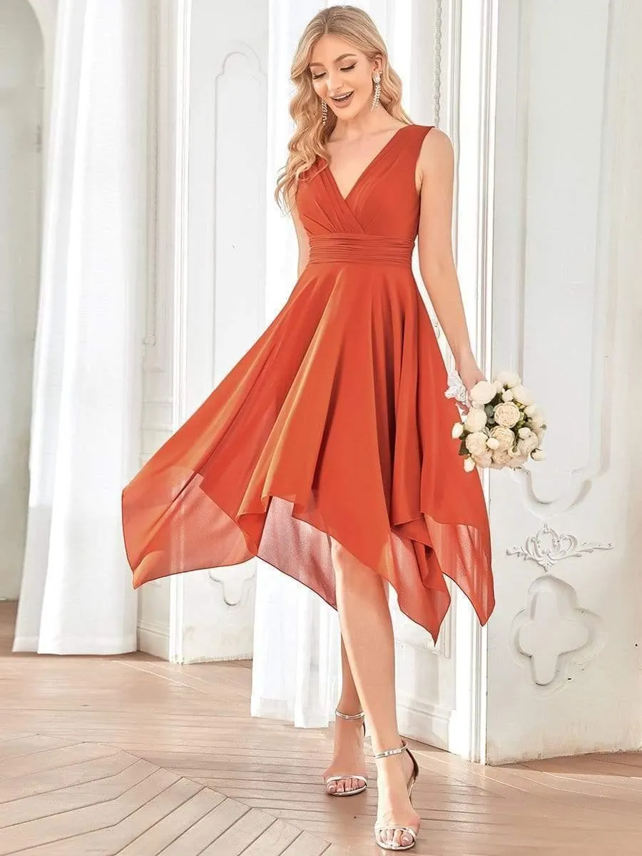 Taille Personnalisée Robe mariage invitée bohème en mousseline de soie col en V profond