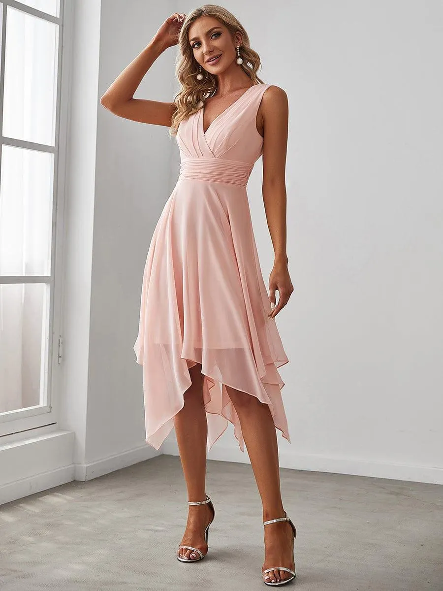 Taille Personnalisée Robe mariage invitée bohème en mousseline de soie col en V profond