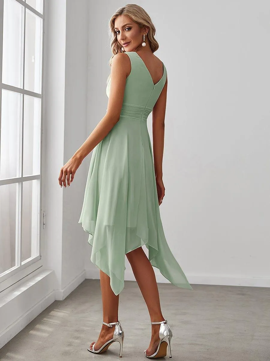 Taille Personnalisée Robe mariage invitée bohème en mousseline de soie col en V profond