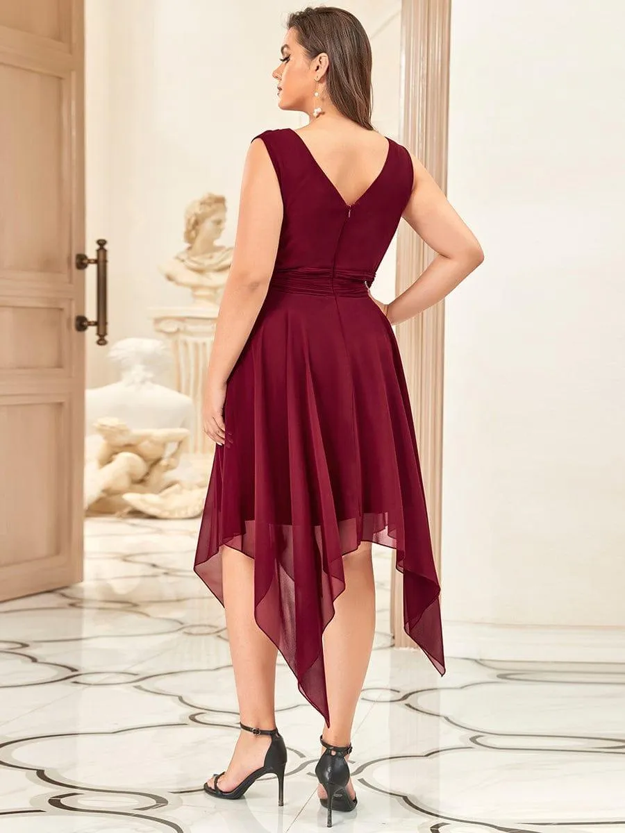 Taille Personnalisée Robe mariage invitée bohème en mousseline de soie col en V profond