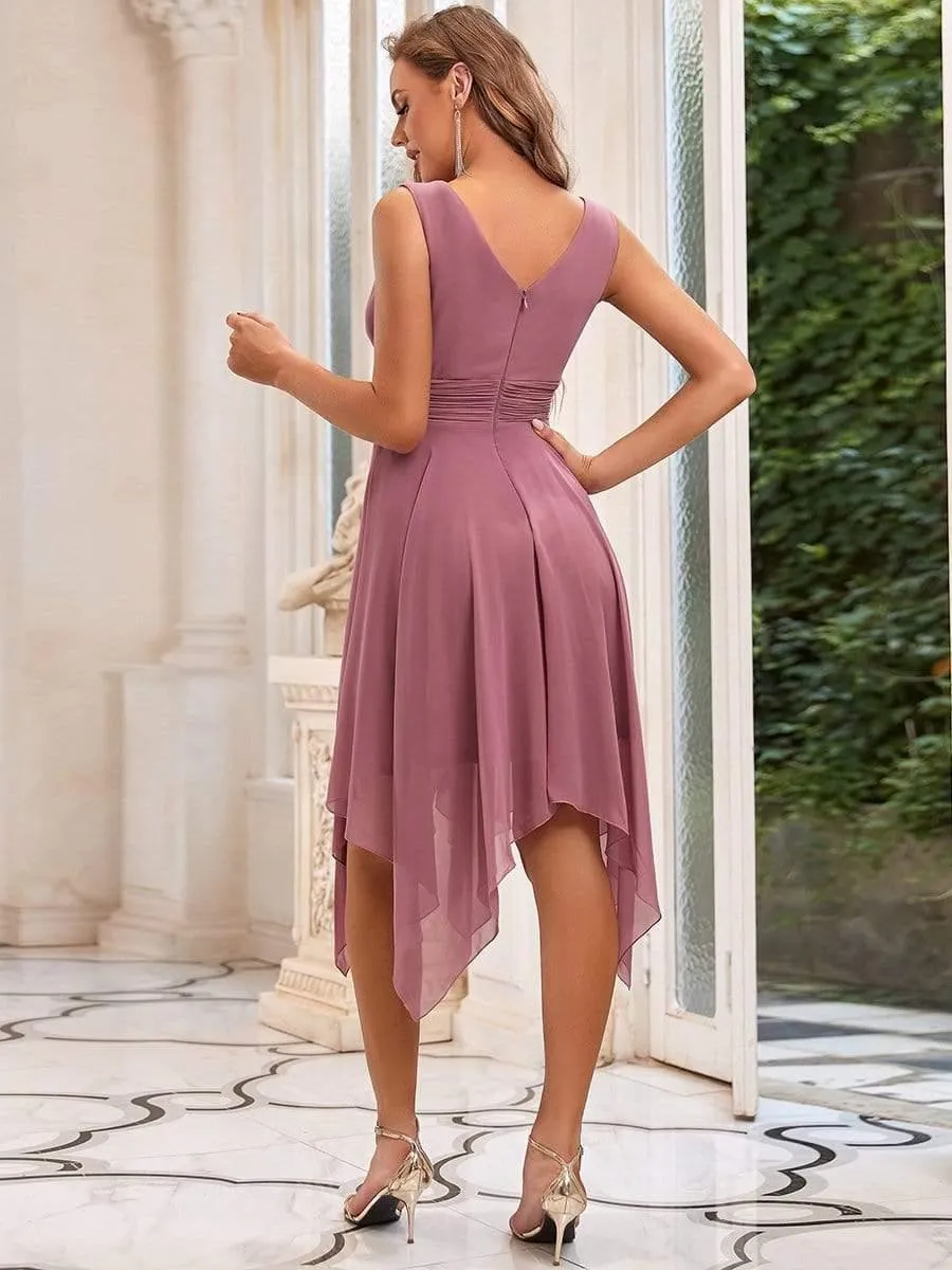Taille Personnalisée Robe mariage invitée bohème en mousseline de soie col en V profond