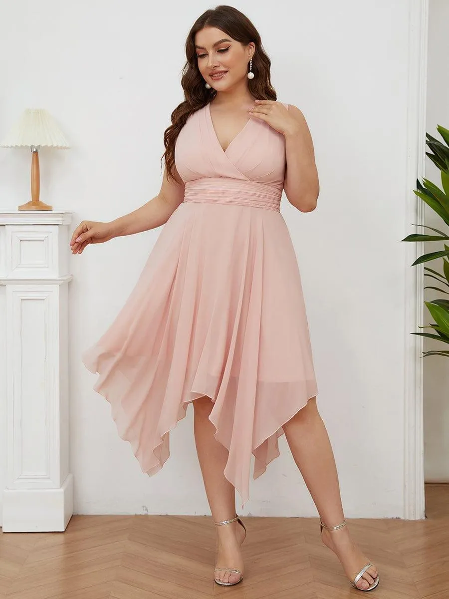 Taille Personnalisée Robe mariage invitée bohème en mousseline de soie col en V profond