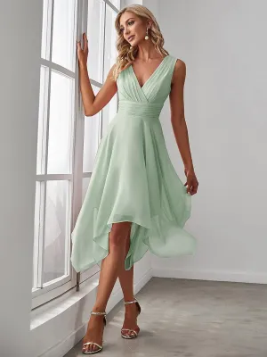 Taille Personnalisée Robe mariage invitée bohème en mousseline de soie col en V profond