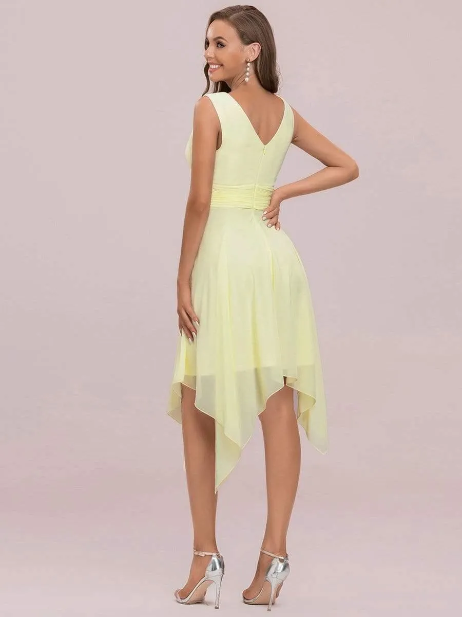 Taille Personnalisée Robe mariage invitée bohème en mousseline de soie col en V profond