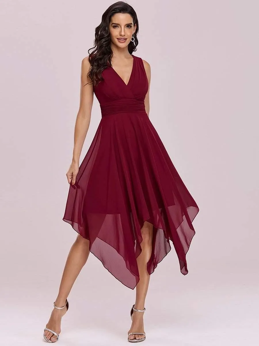 Taille Personnalisée Robe mariage invitée bohème en mousseline de soie col en V profond
