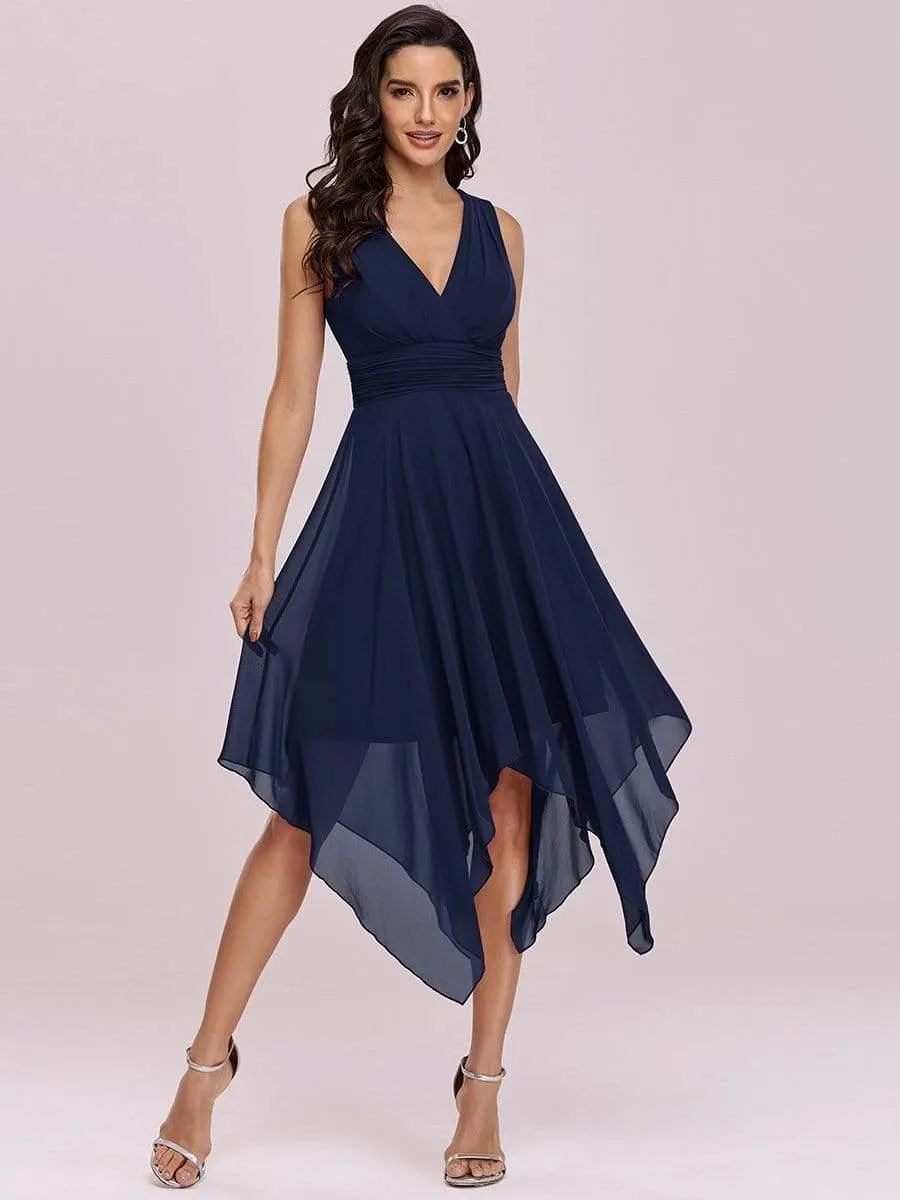 Taille Personnalisée Robe mariage invitée bohème en mousseline de soie col en V profond