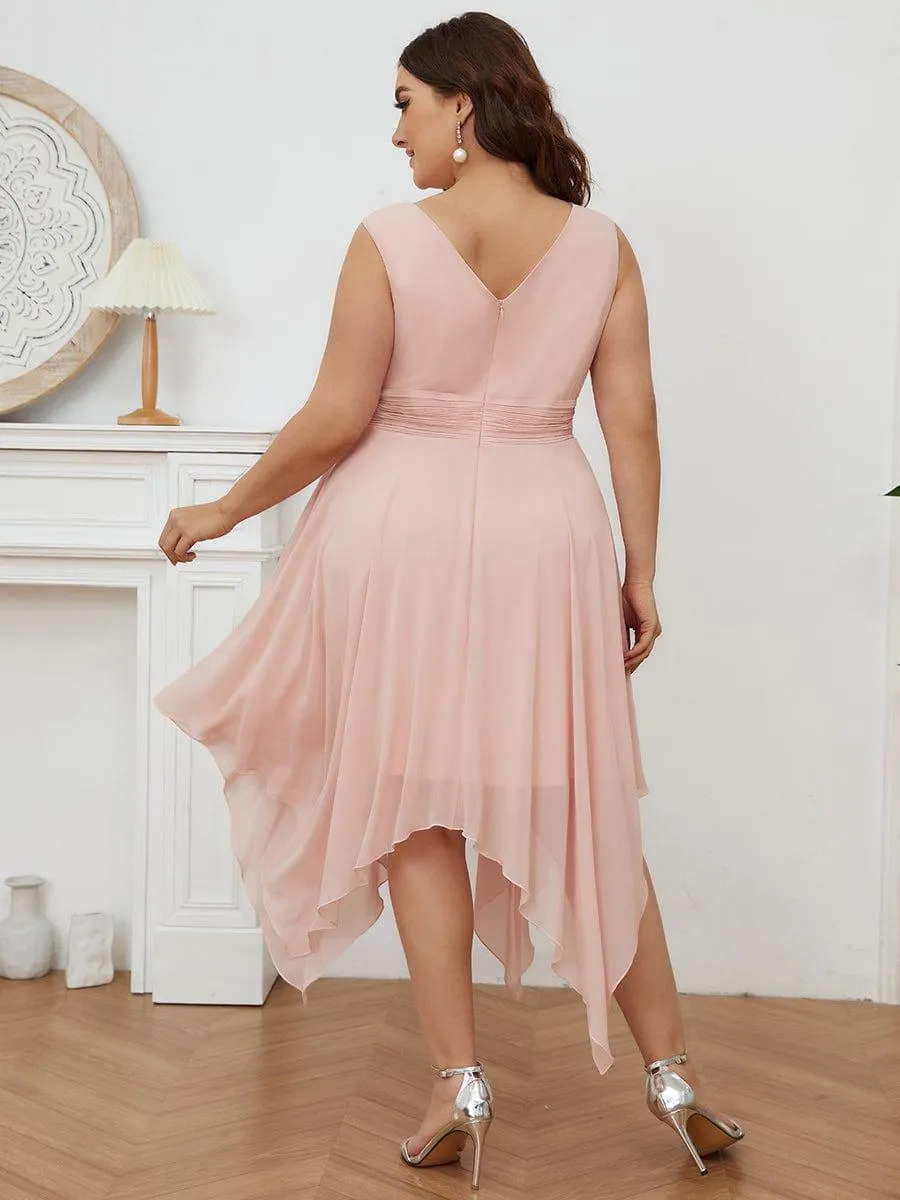 Taille Personnalisée Robe mariage invitée bohème en mousseline de soie col en V profond