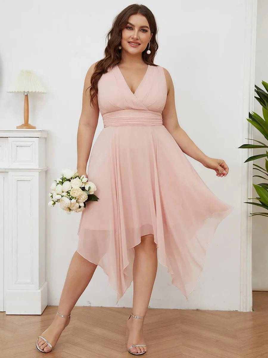 Taille Personnalisée Robe mariage invitée bohème en mousseline de soie col en V profond
