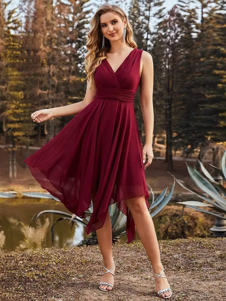 Taille Personnalisée Robe mariage invitée bohème en mousseline de soie col en V profond