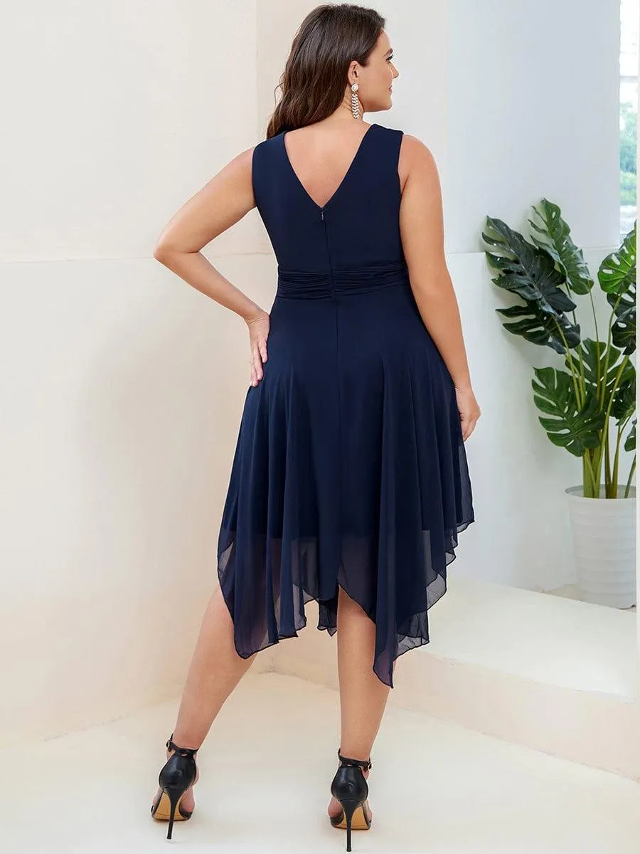 Taille Personnalisée Robe mariage invitée bohème en mousseline de soie col en V profond
