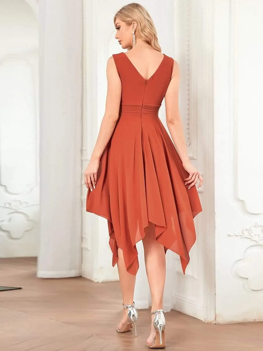 Taille Personnalisée Robe mariage invitée bohème en mousseline de soie col en V profond