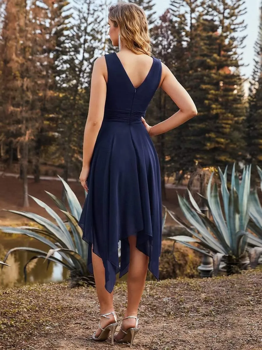 Taille Personnalisée Robe mariage invitée bohème en mousseline de soie col en V profond
