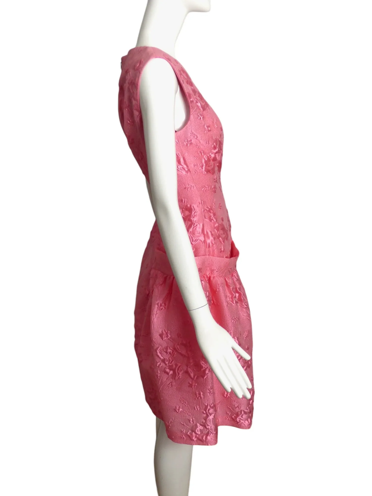 TALBOT RUNHOF- Pink Puckered Organza Dress, Size 10