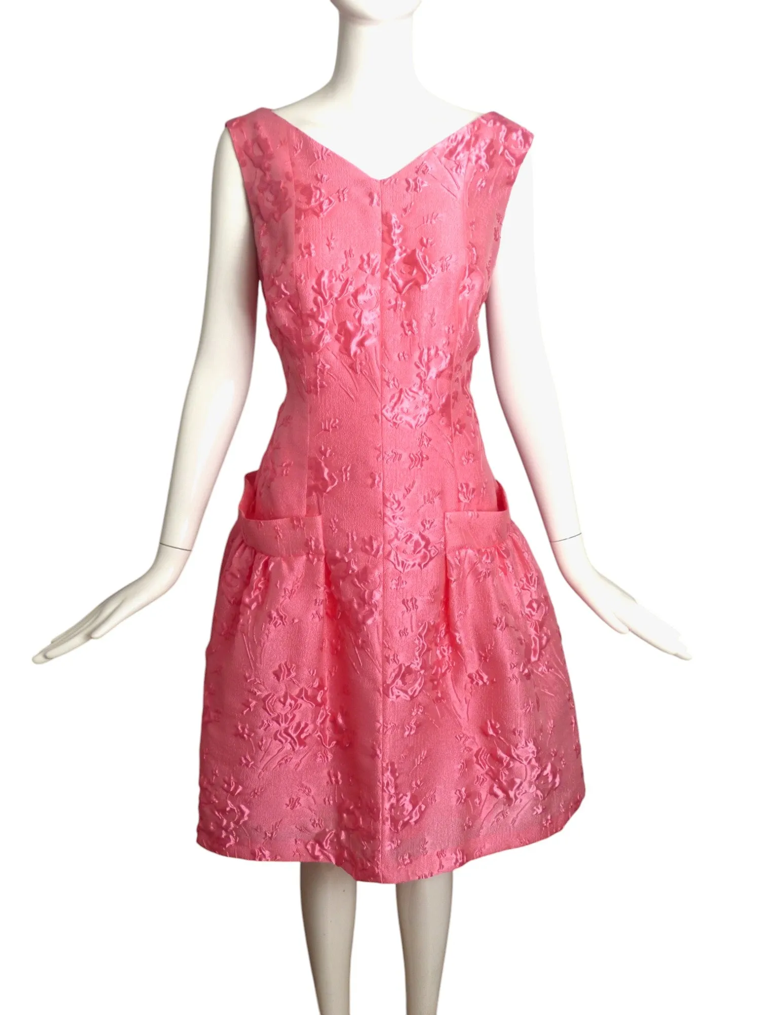 TALBOT RUNHOF- Pink Puckered Organza Dress, Size 10