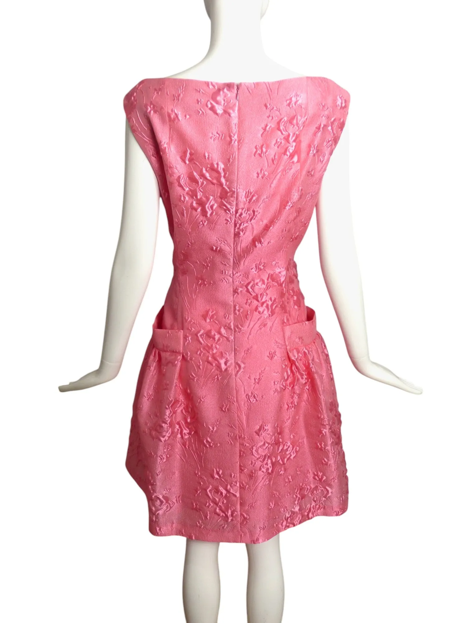 TALBOT RUNHOF- Pink Puckered Organza Dress, Size 10