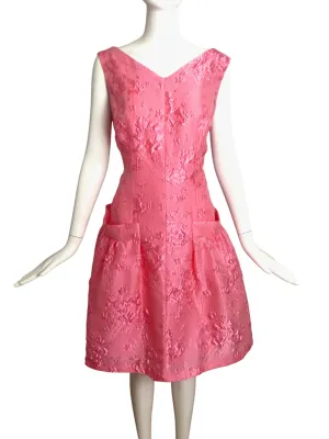 TALBOT RUNHOF- Pink Puckered Organza Dress, Size 10