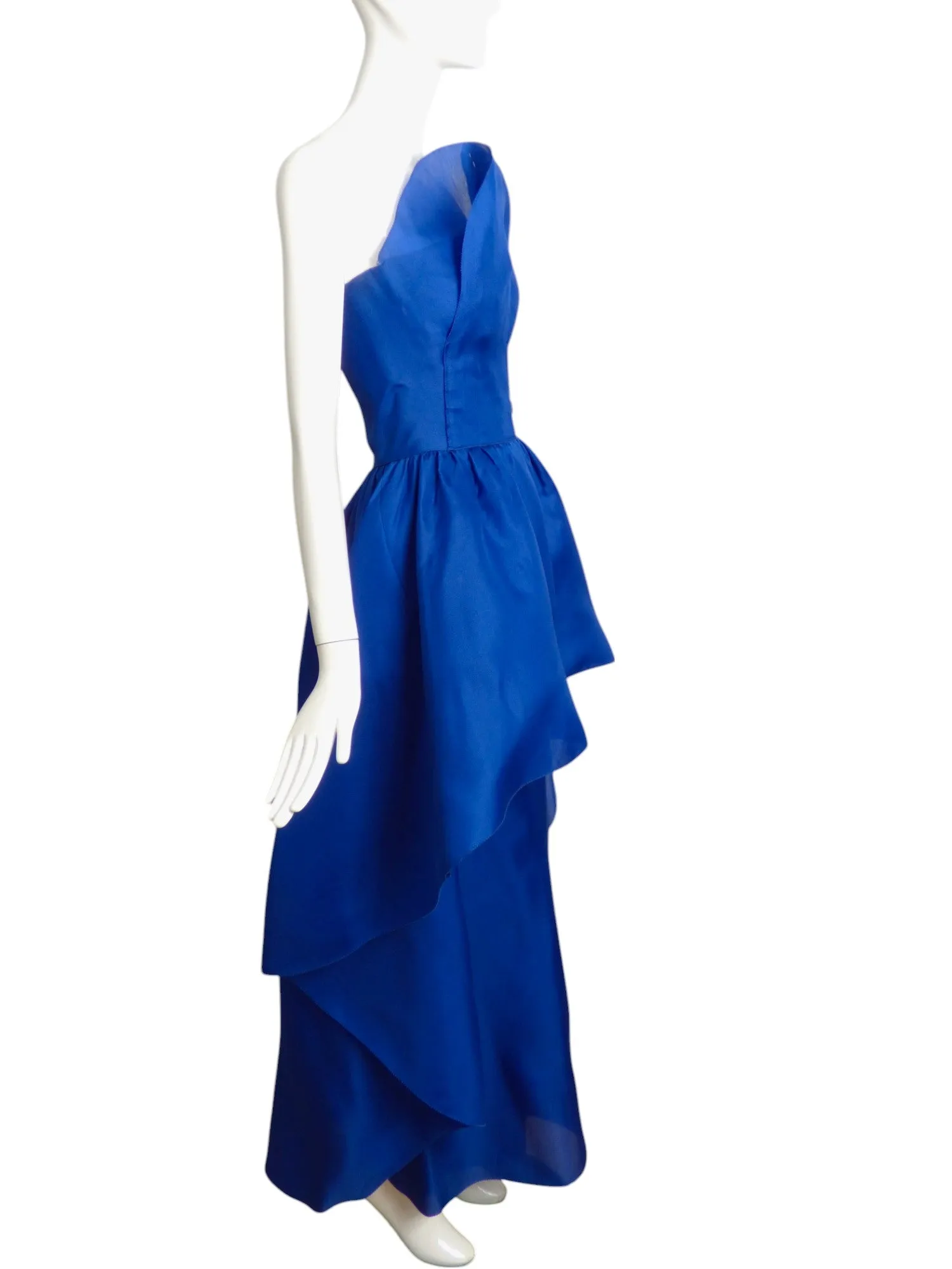 TARQUIN EBKER- 1970s Cobalt Gazar Evening Gown, Size 6