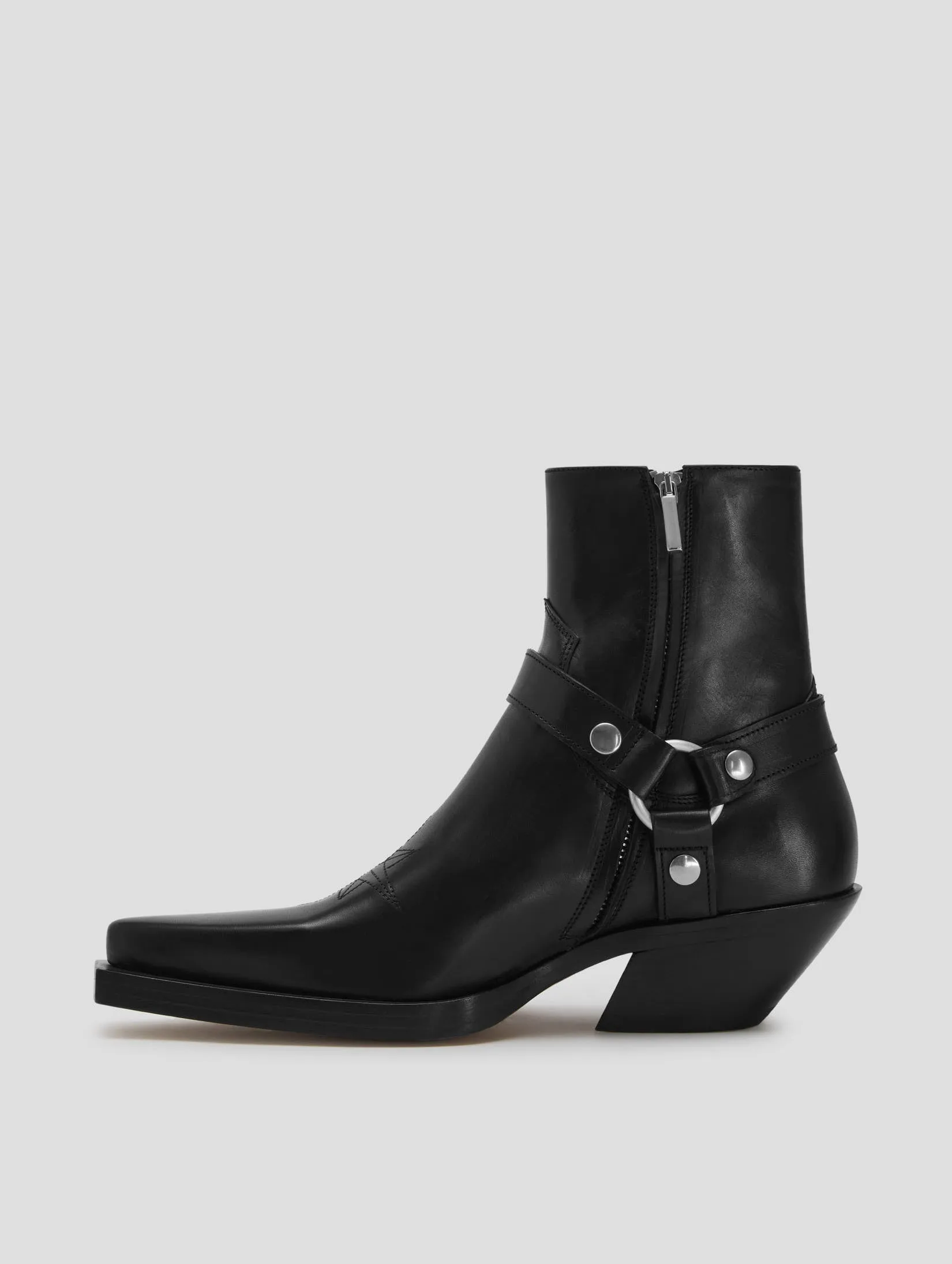 TERENCE HARNESS WESTERN BOOT BLACK VACCHETTA- Woman