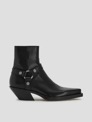 TERENCE HARNESS WESTERN BOOT BLACK VACCHETTA