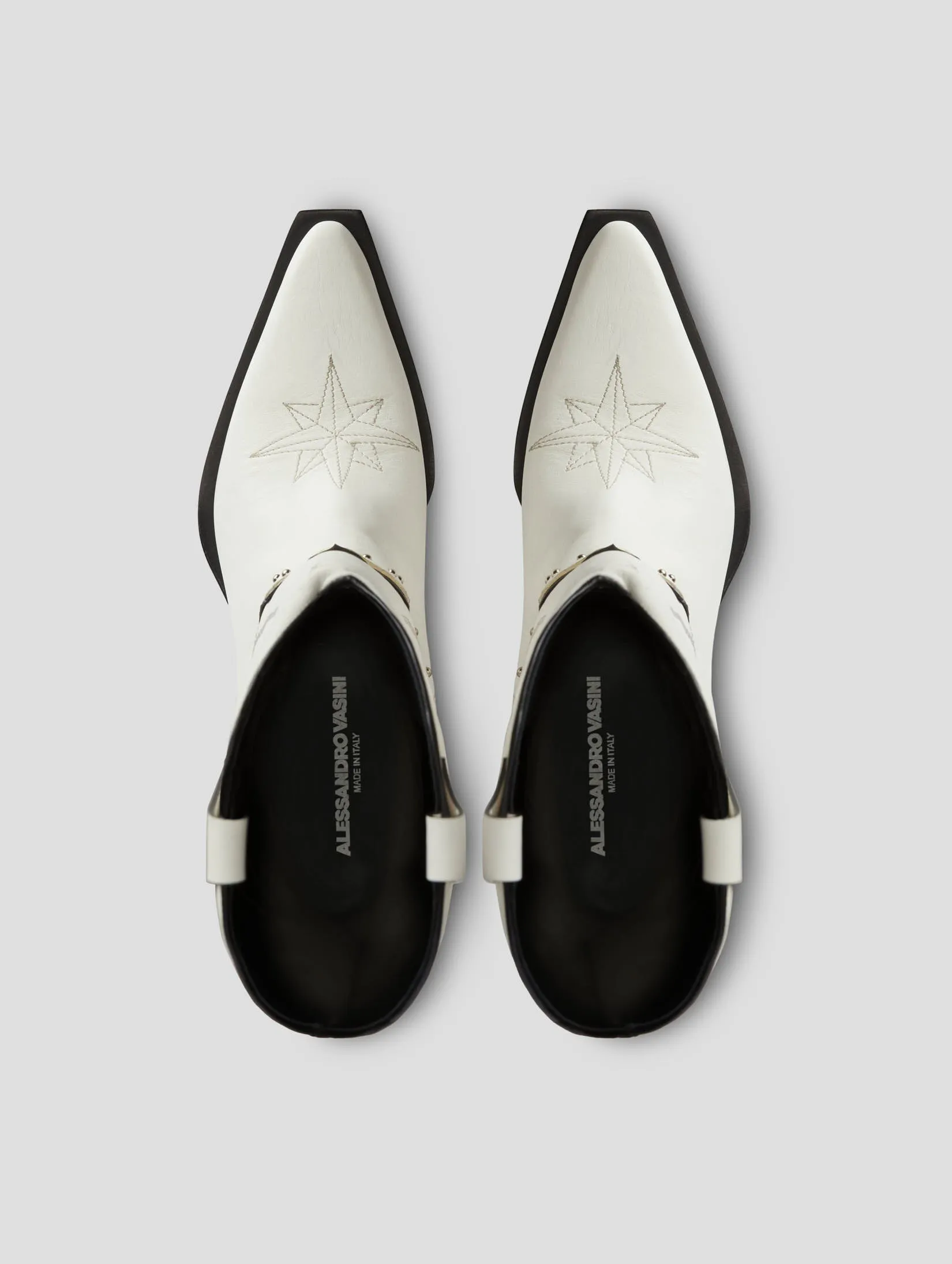 TERENCE WESTERN BOOT IN WHITE VACCHETTA - Woman