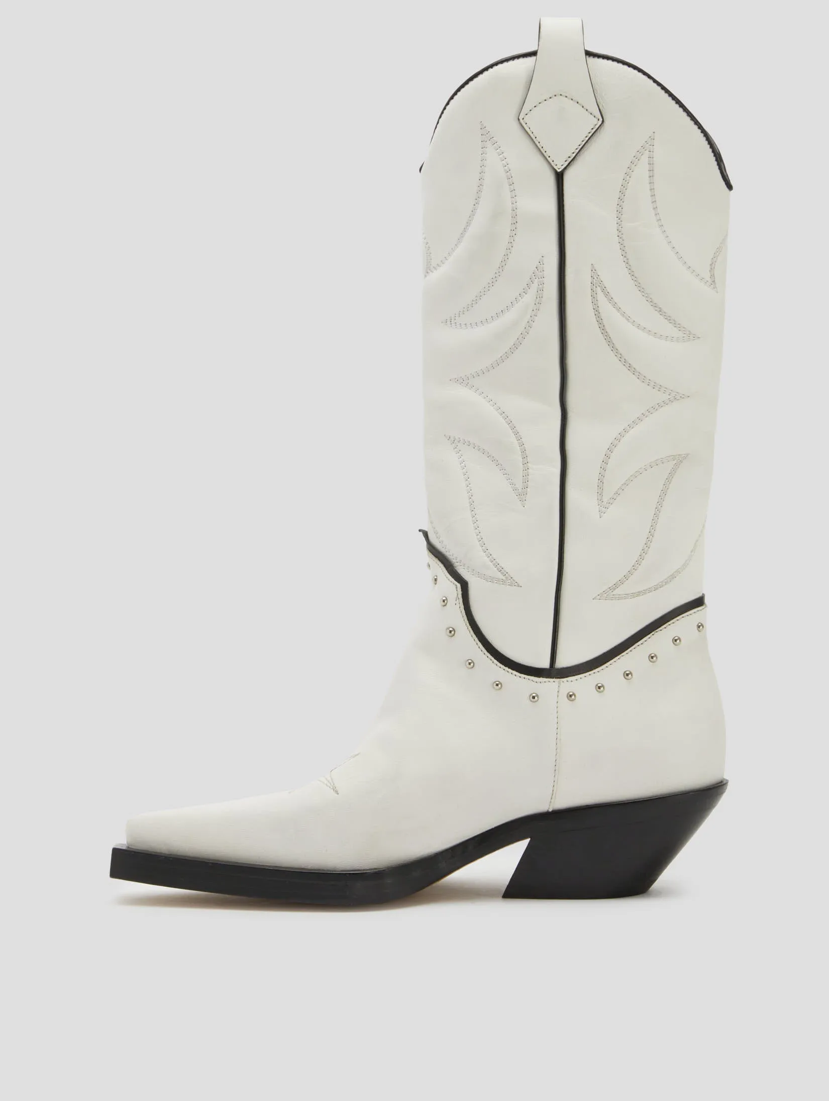 TERENCE WESTERN BOOT IN WHITE VACCHETTA - Woman