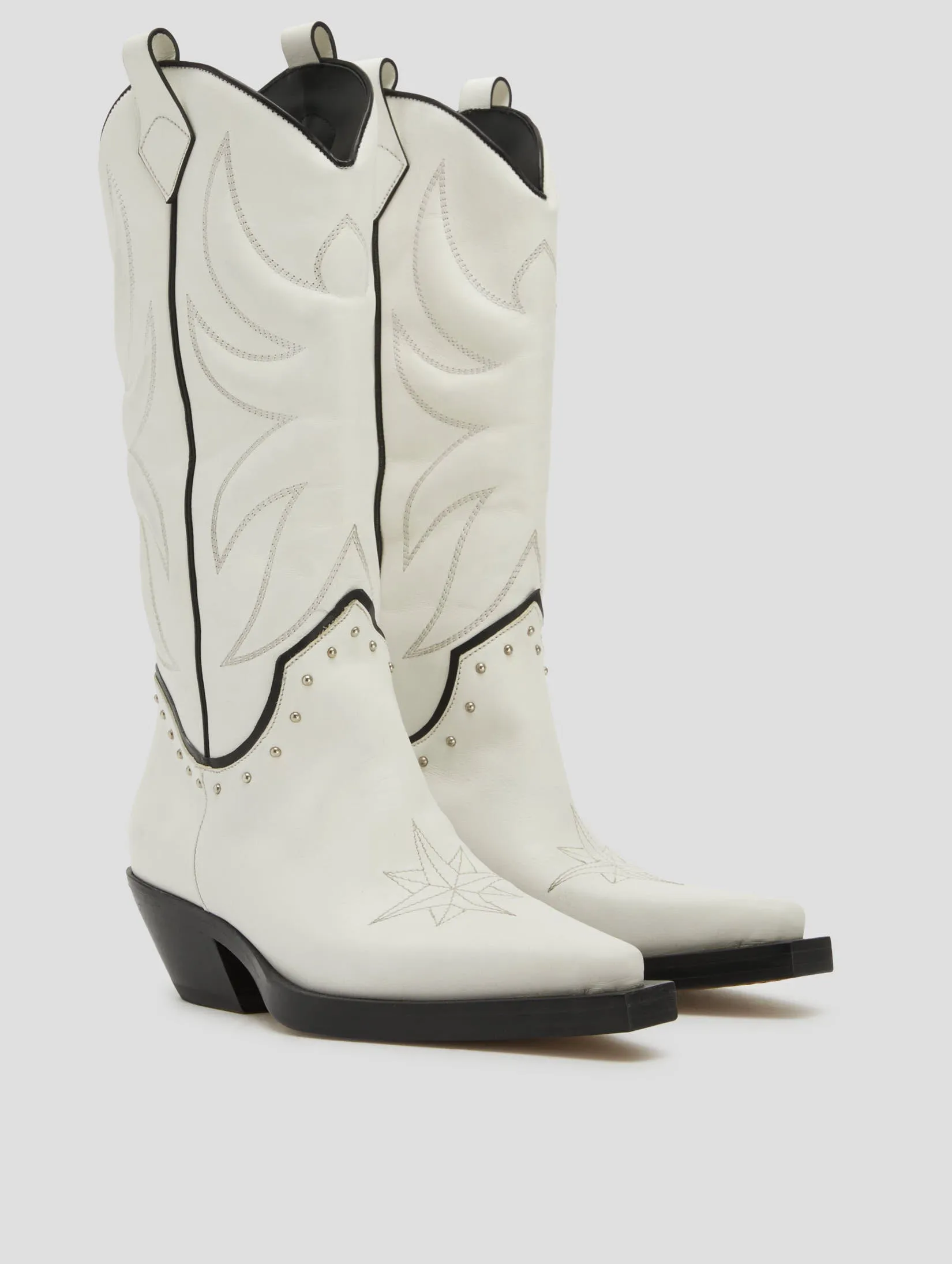TERENCE WESTERN BOOT IN WHITE VACCHETTA - Woman