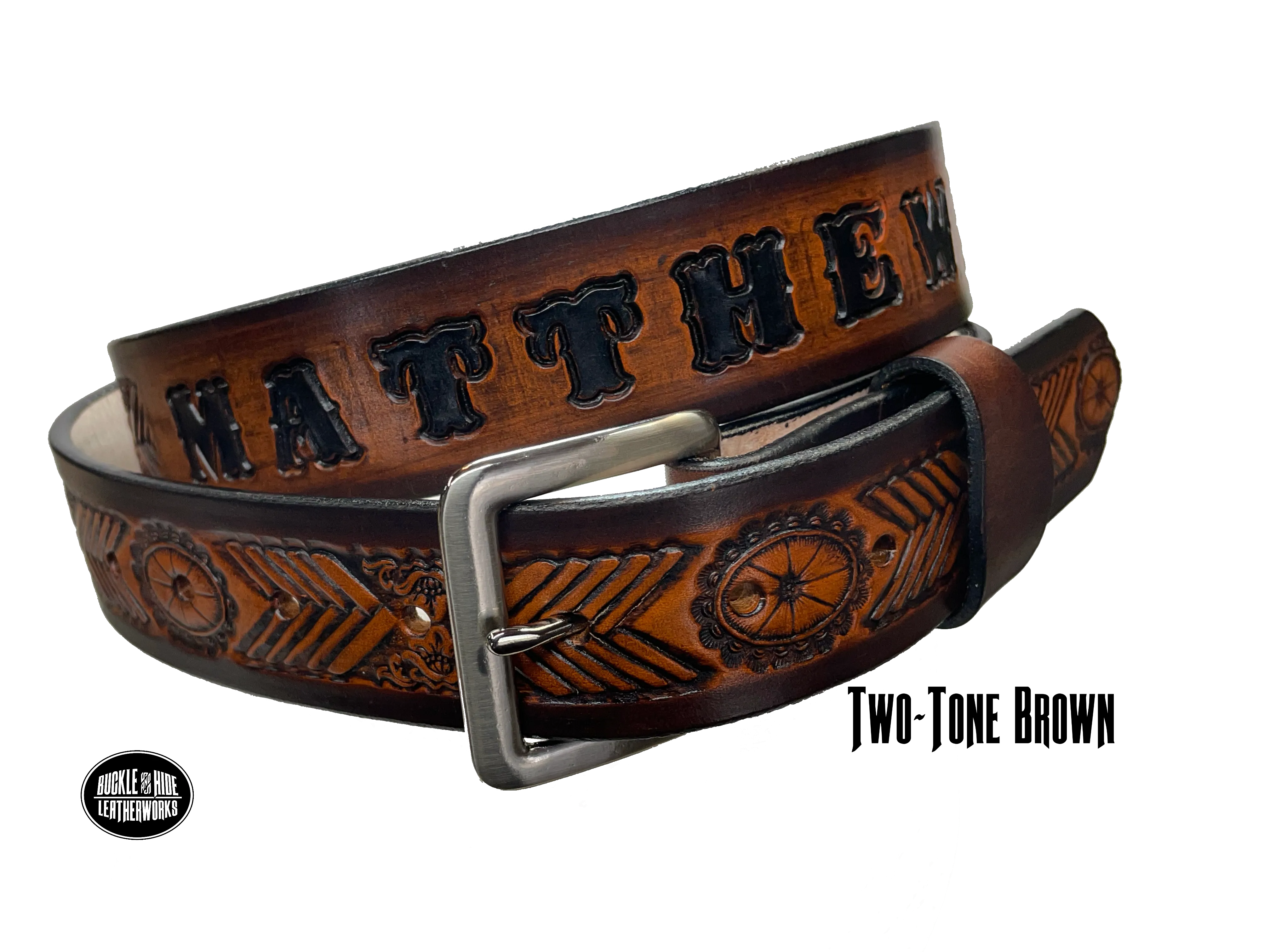The Chevron Name Leather Belt