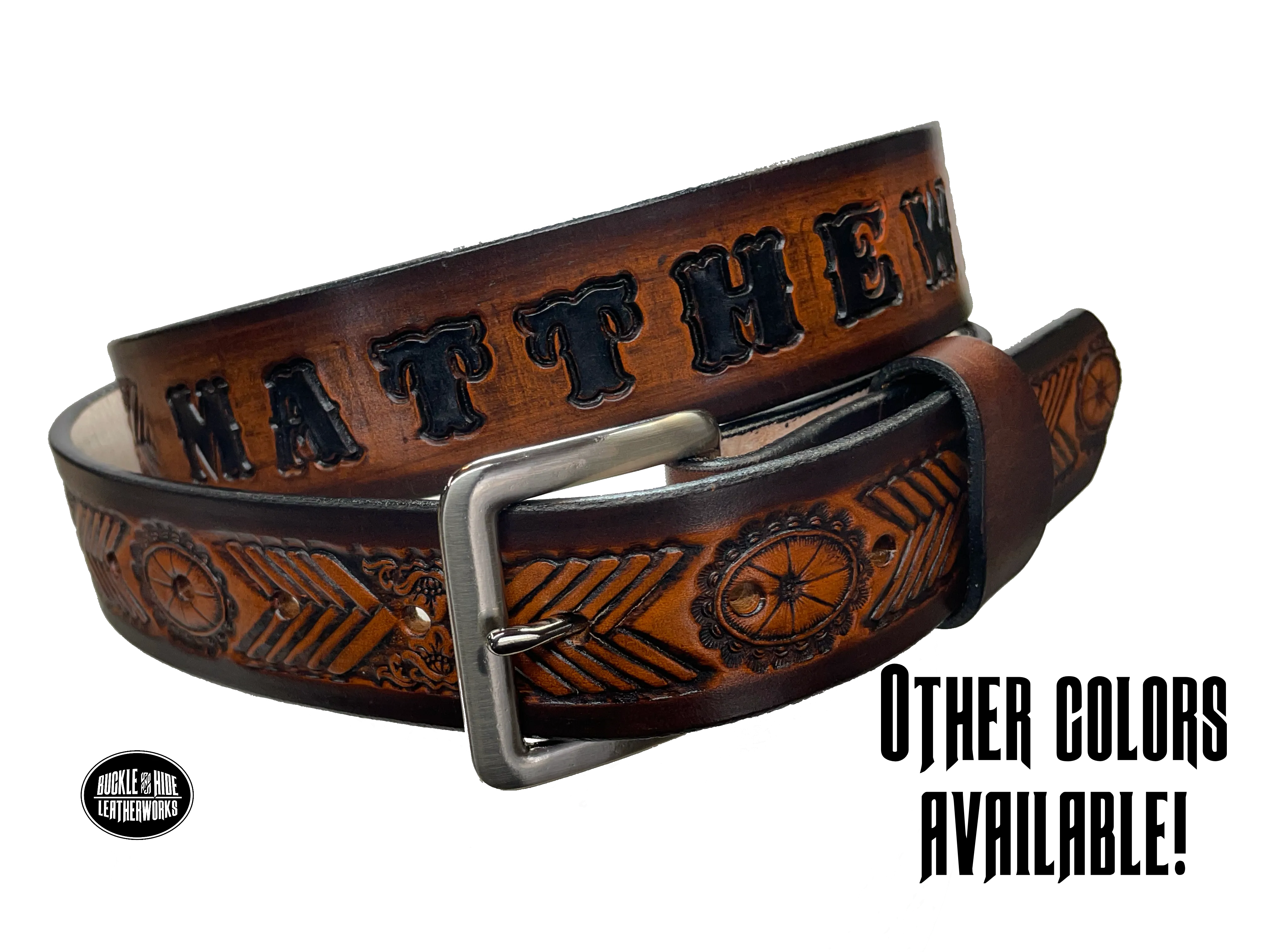 The Chevron Name Leather Belt