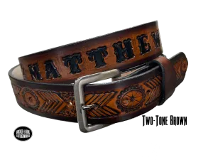 The Chevron Name Leather Belt