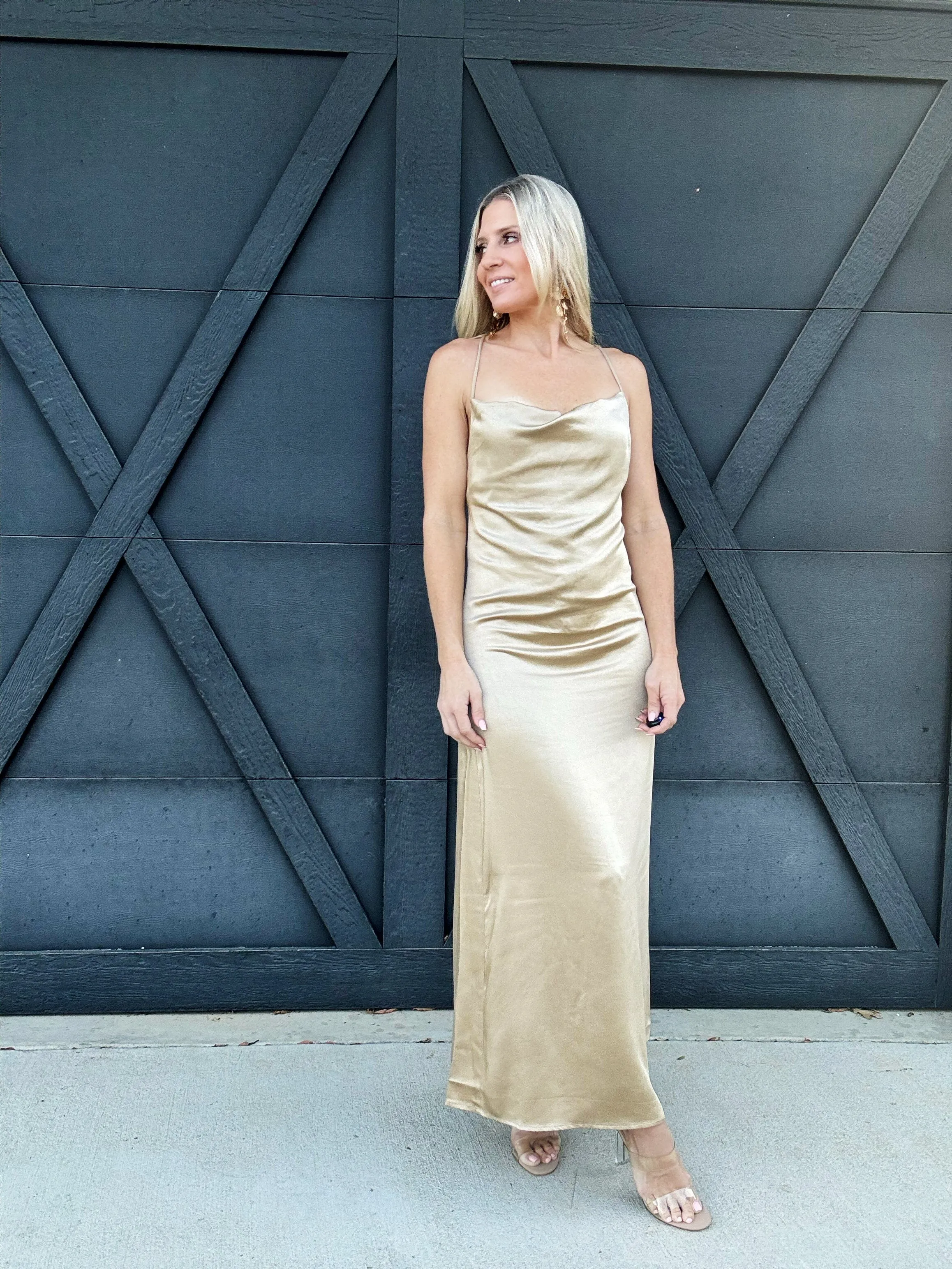 The Fiona Dress In Tan