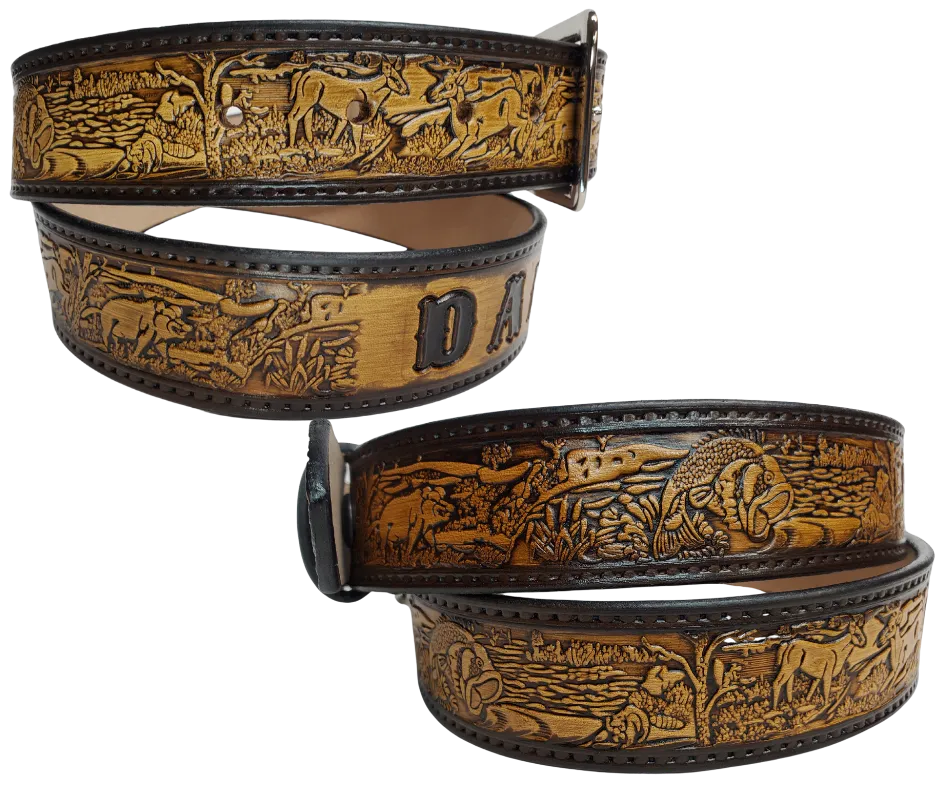 The Outdoorsman Name Leather Belt