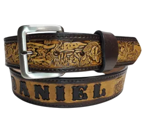 The Outdoorsman Name Leather Belt