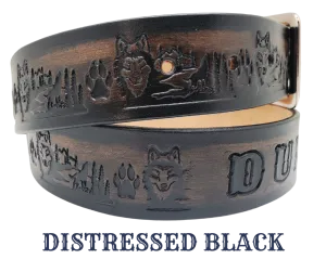 The "Dancin Wolves" Leather Belt