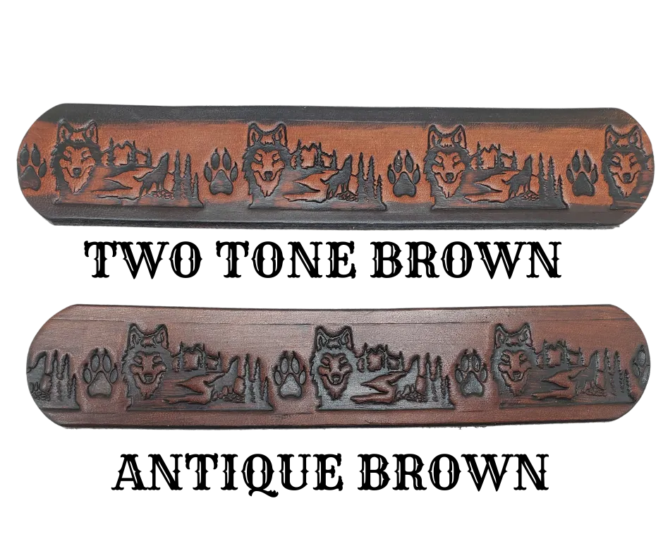 The "Dancin Wolves" Leather Belt