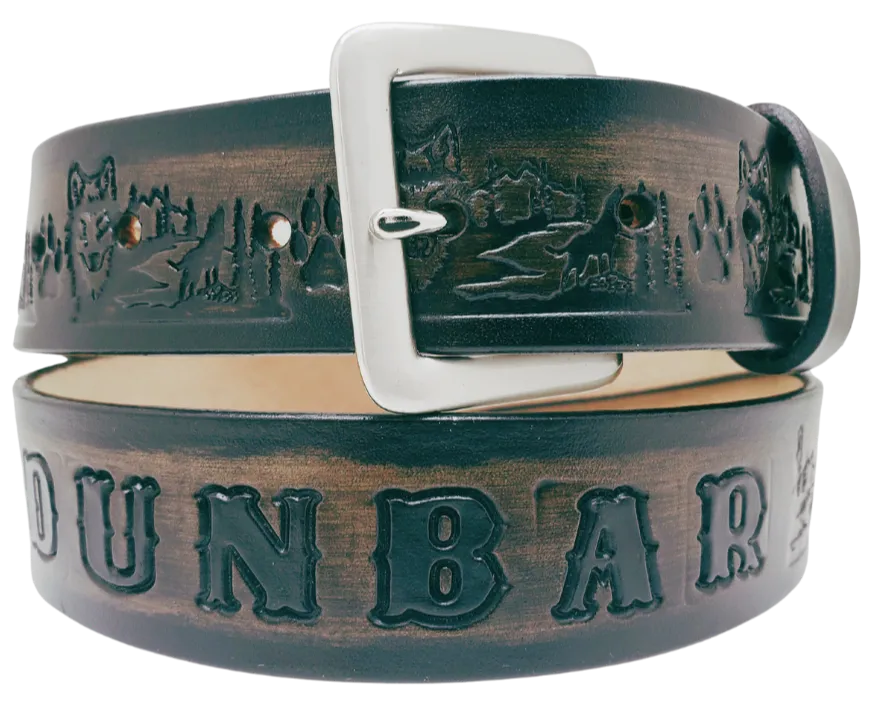 The "Dancin Wolves" Leather Belt
