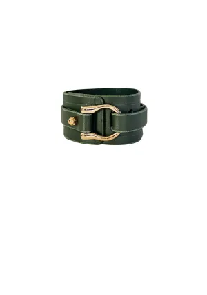 Toggle Wrap Leather Cuff, Hunter