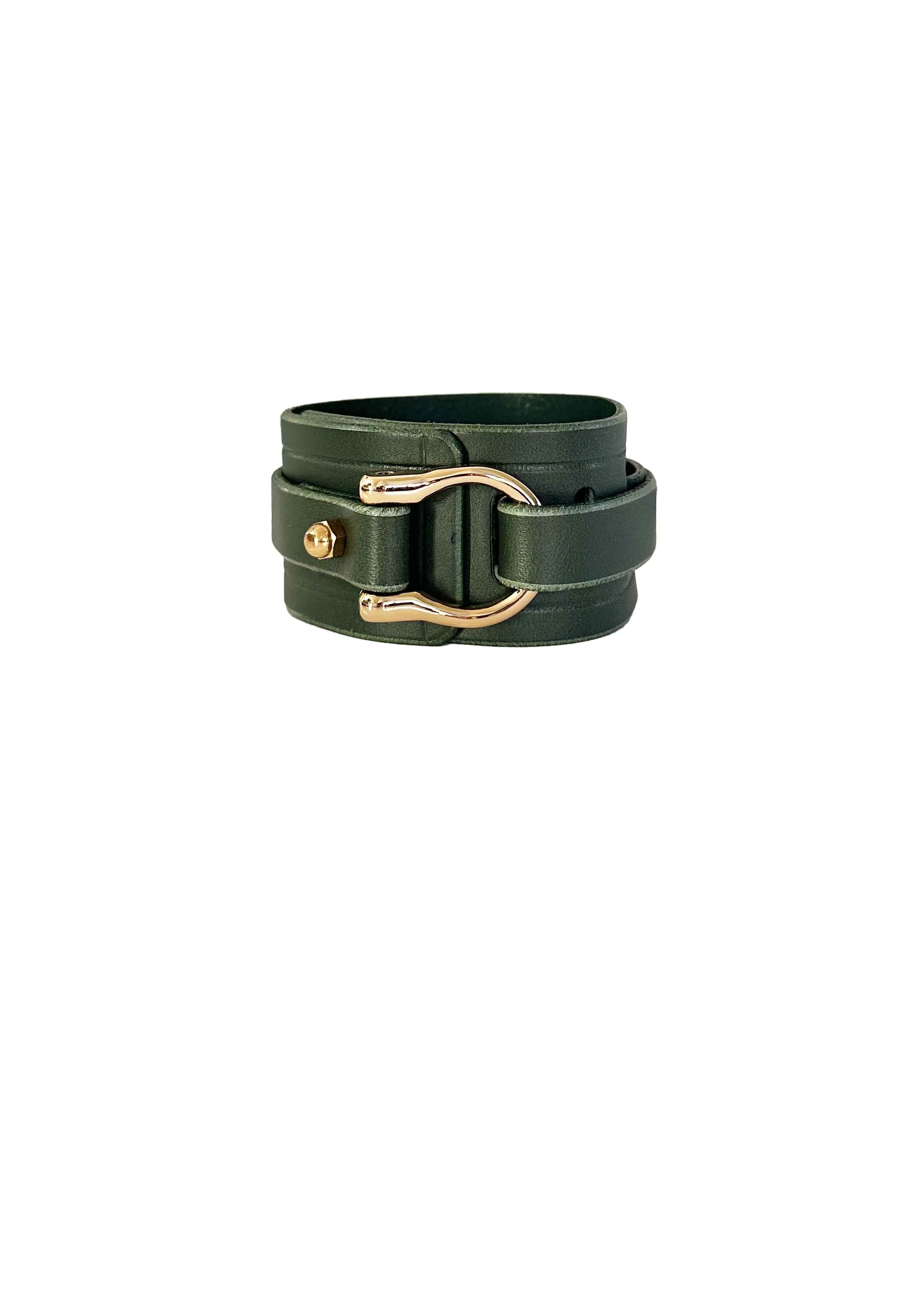 Toggle Wrap Leather Cuff, Hunter