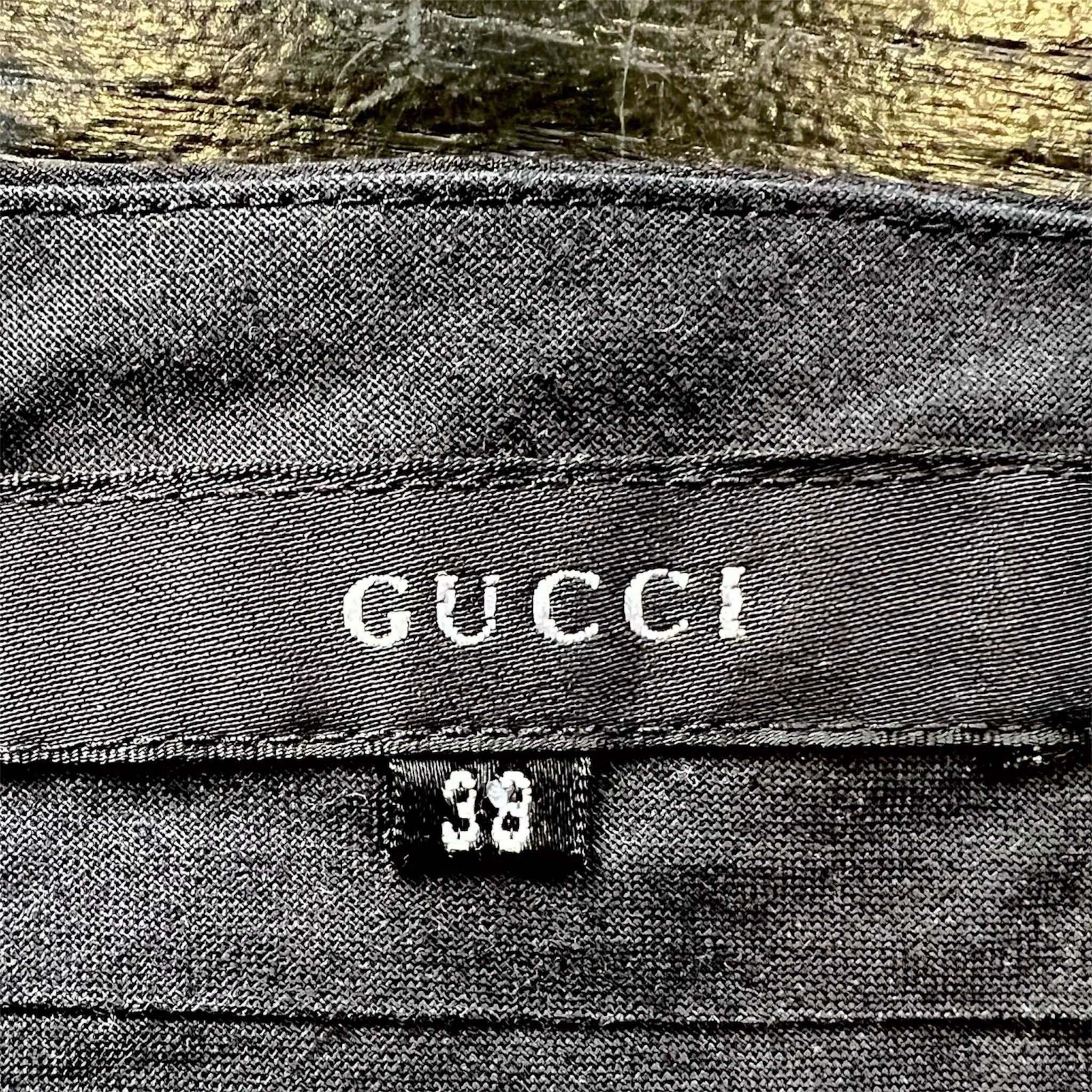 Tom Ford for Gucci F/W 1998 Black Pencil Skirt with Chrome Silver Side Buckles