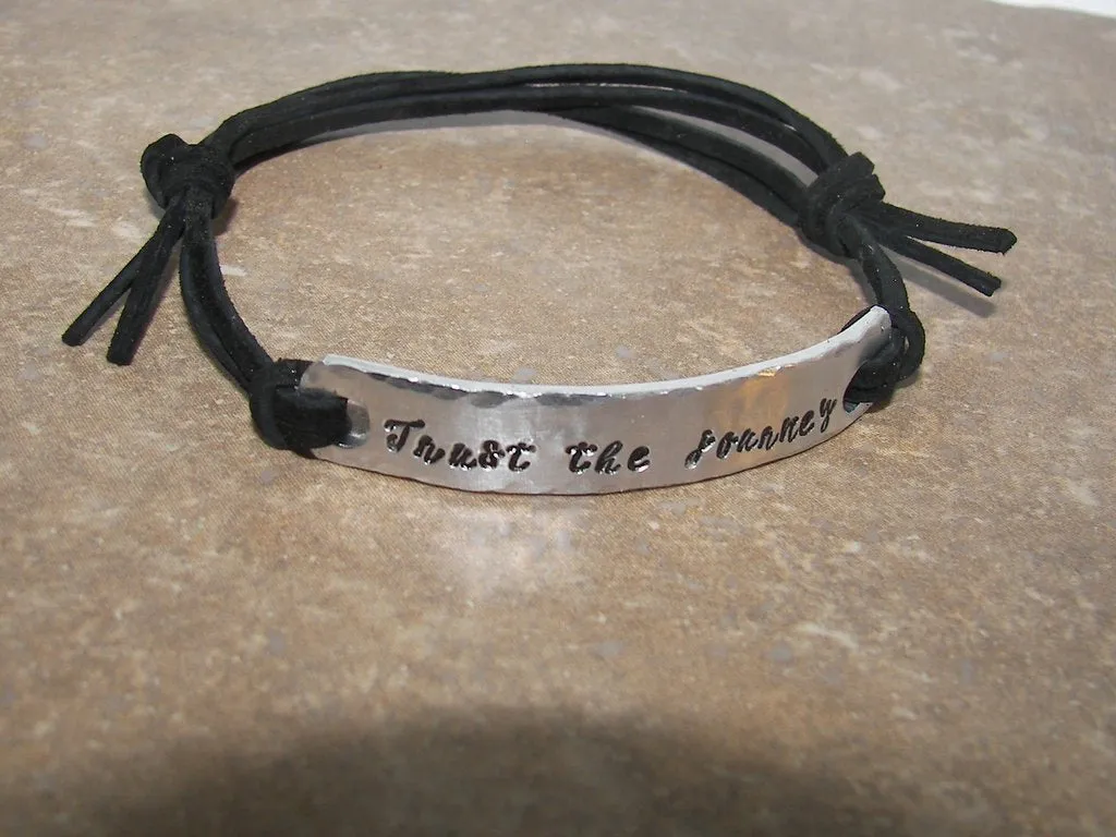 Trust the journey , Personalized bracelet for women, custom paracard bracelet,custom bracelet, personalized jewelry, handstamped jewelry