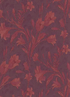 Tulip Floral Trail Red Violet 5796-09 Wallpaper