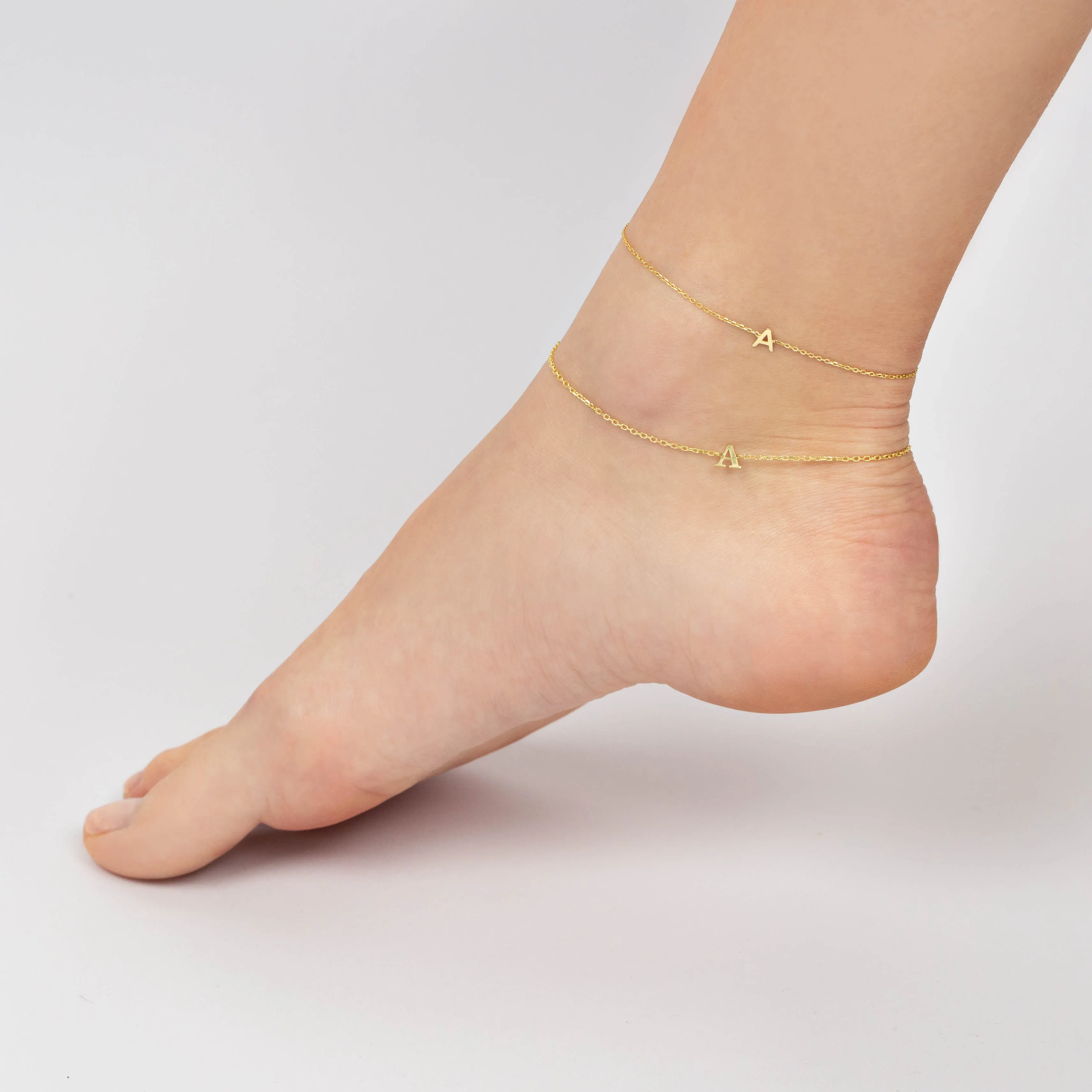 Uppercase Initial Anklet