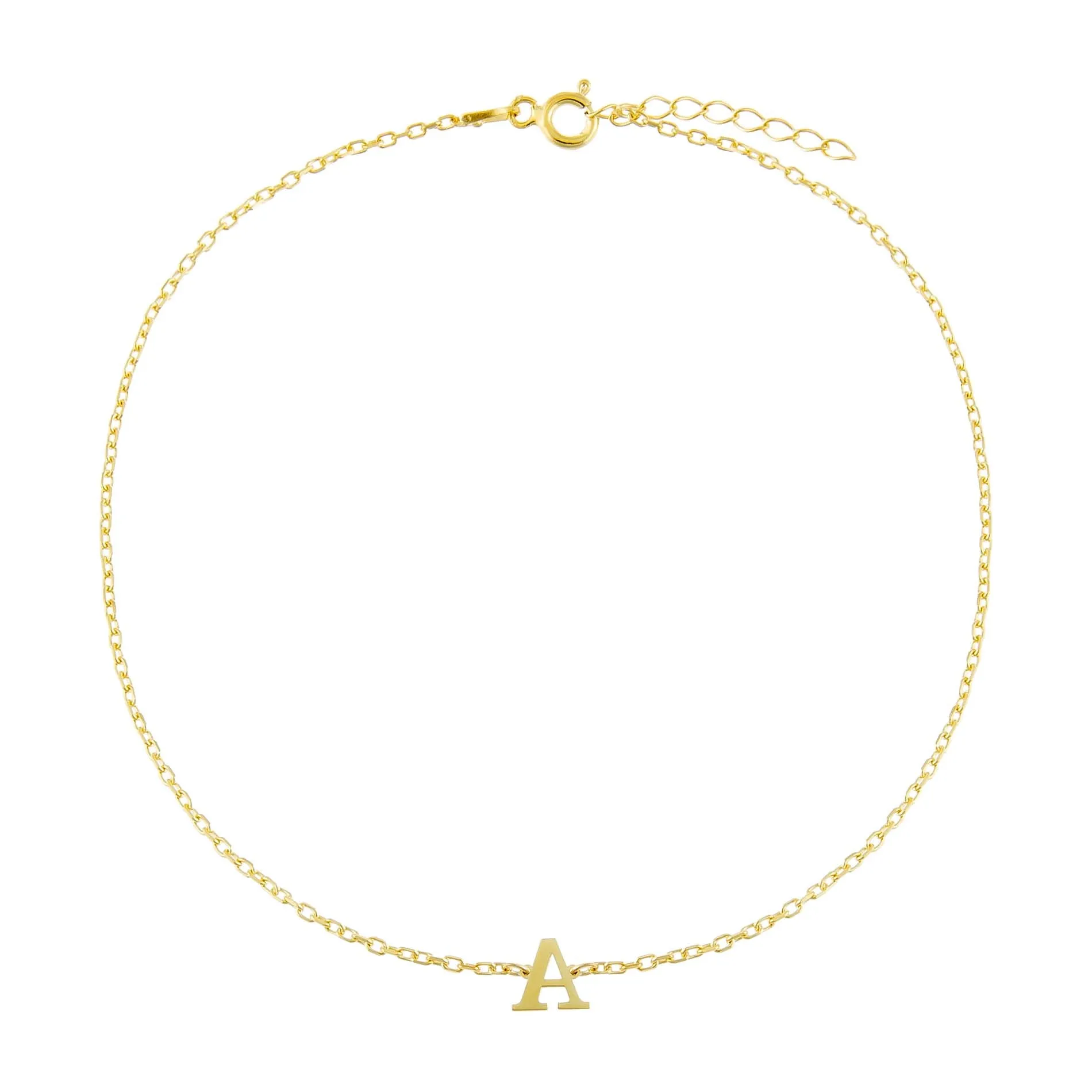 Uppercase Initial Anklet