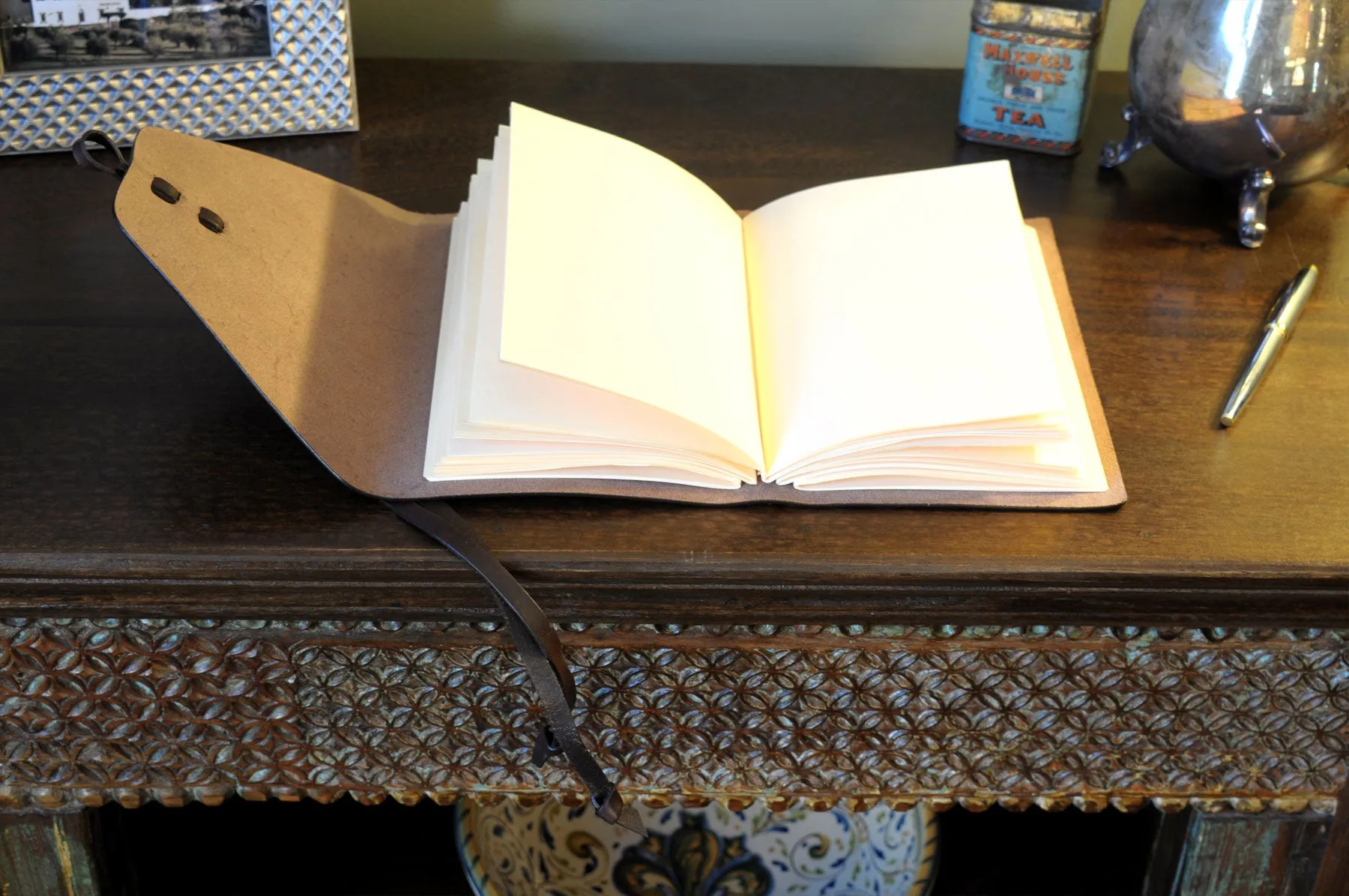 Vachetta Italian Leather Handmade Journal - Walnut